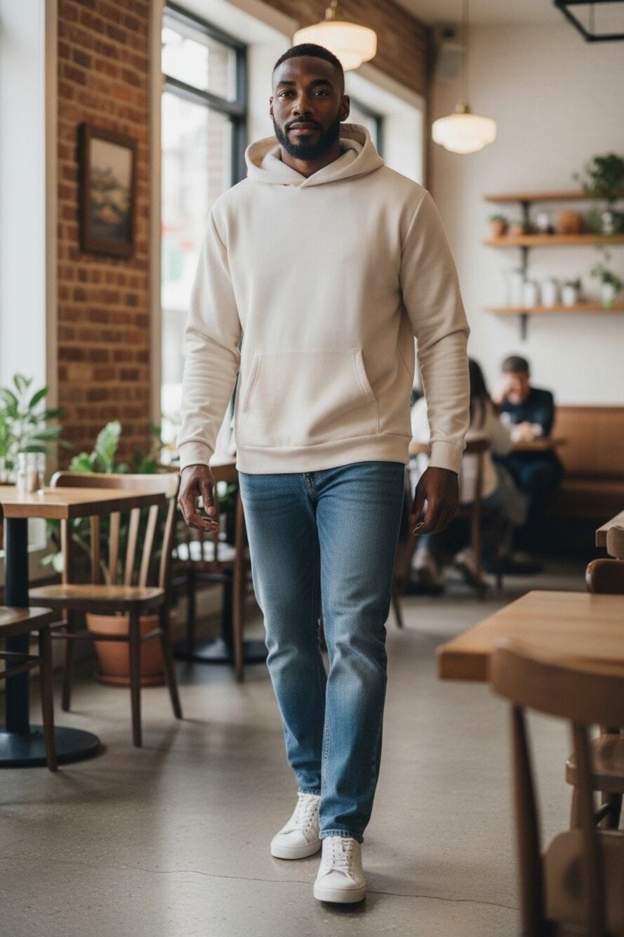 Member's Mark Men's Sandwash Pullover Hoodie Color: Cream Size: Large